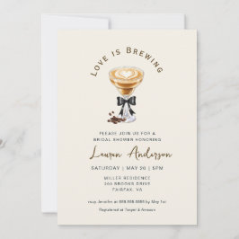 Invitación El amor está preparando café, ducha de novia en