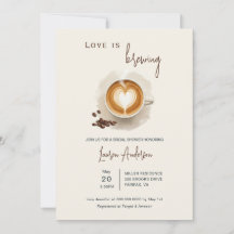 El amor está preparando café, ducha de novia en