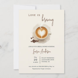 Invitación El amor está preparando café, ducha de novia en