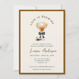 Invitación El amor está preparando café, ducha de novia en