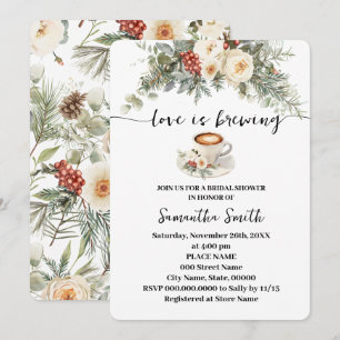 Invitación El amor está preparando Café para la ducha nupcial