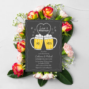 Invitación El Amor Está Preparando Ducha De Chalkboard De Man