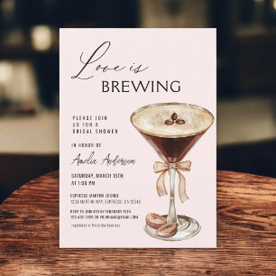 Invitación El amor está preparando ducha de novia Espresso Ma
