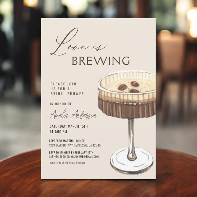 Invitación El amor está preparando ducha de novia Espresso Ma (Subido por el creador)