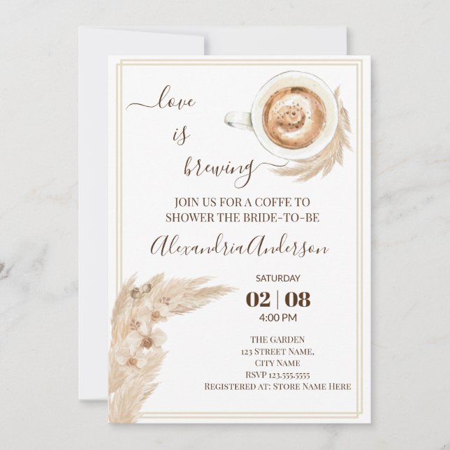 Invitación El amor está preparando ducha de novias invitati d (Anverso)