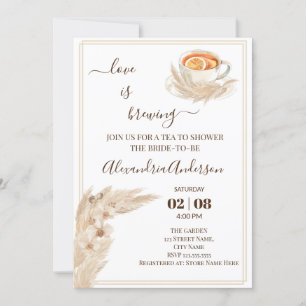 Invitación El Amor Está Preparando Ducha De Novias Pampa Gras