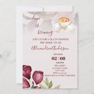 Invitación El Amor Está Preparando Ducha De Novias Rosas De A