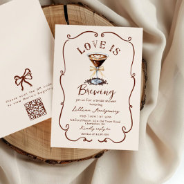 Invitación El amor está preparando la ducha de novia Espresso