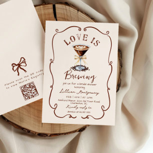 Invitación El amor está preparando la ducha de novia Espresso
