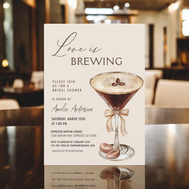 Invitación El amor está preparando la ducha de novia Espresso (Subido por el creador)