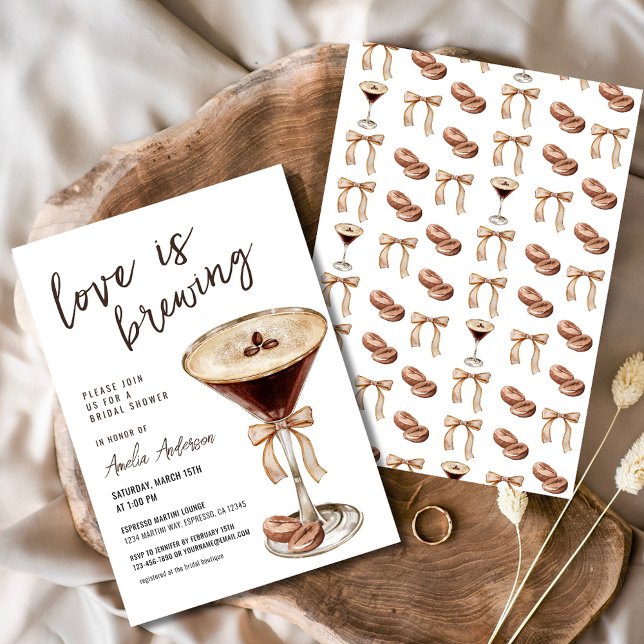 Invitación El amor está preparando la ducha de novia Espresso (Subido por el creador)