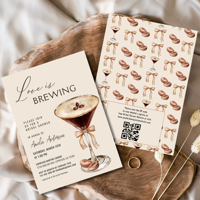Invitación El amor está preparando la ducha de novia Espresso (Subido por el creador)
