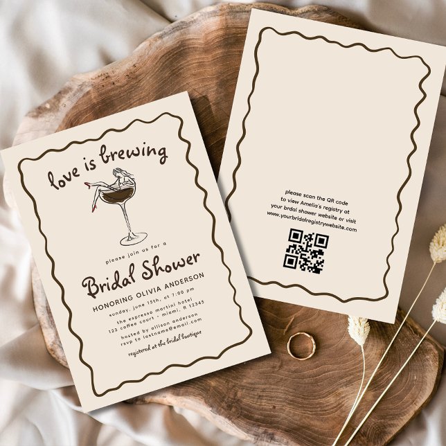 Invitación El amor está preparando la ducha de novia Espresso (Subido por el creador)