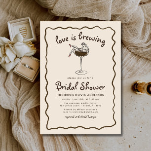 Invitación El amor está preparando la ducha de novia Espresso
