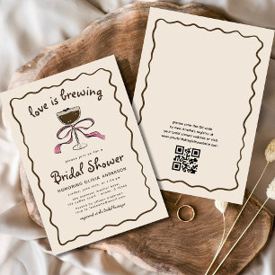 Invitación El amor está preparando la ducha de novia Espresso