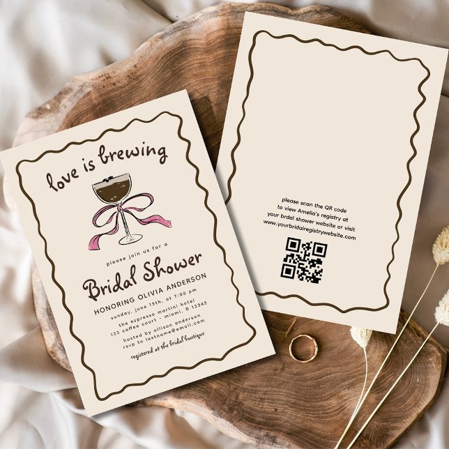 Invitación El amor está preparando la ducha de novia Espresso (Subido por el creador)