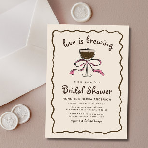 Invitación El amor está preparando la ducha de novia Espresso