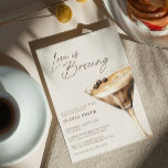 Invitación El amor está preparando la ducha de novia Espresso<br><div class="desc">Indulto en Romance con nuestro amor es preparar Espresso Martini Bridal Shower Invitación! ¡Atención a las futuras novias amantes del café martini! Sumérgete en el encantador mundo de nuestro amor es la Invitación a la Ducha Bridal de Espresso Martini, donde el amor y la cafeína se unen en perfecta armonía....</div>