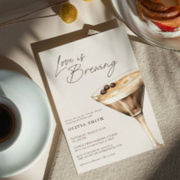 Invitación El amor está preparando la ducha de novia Espresso