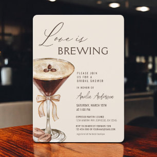 Invitación El amor está preparando la ducha de novia Espresso