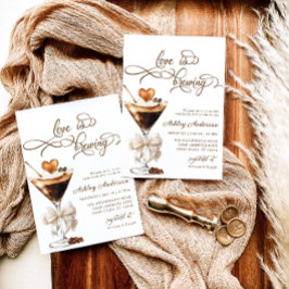 Invitación El amor está preparando la ducha de novia Espresso