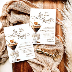 Invitación El amor está preparando la ducha de novia Espresso