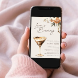 Invitación El amor está preparando la ducha de novia Espresso