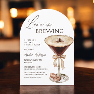 Invitación El amor está preparando la ducha de novia Espresso