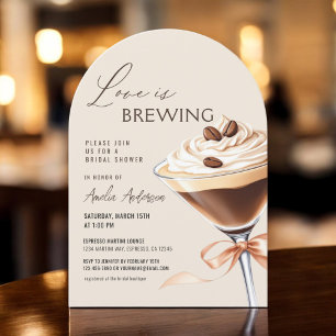 Invitación El amor está preparando la ducha de novia Espresso