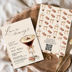 Invitación El amor está preparando la ducha de novia Espresso