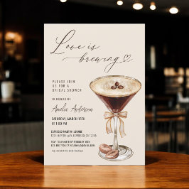 Invitación El amor está preparando la ducha de novia Espresso