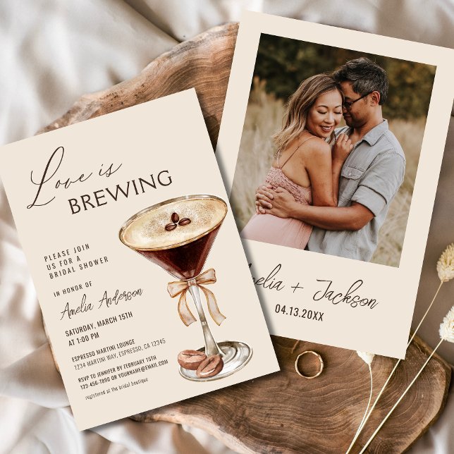Invitación El amor está preparando la ducha de novia Espresso (Subido por el creador)