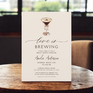 Invitación El amor está preparando la ducha de novia Espresso
