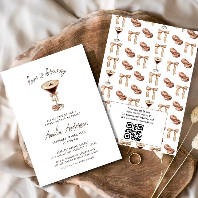 Invitación El amor está preparando la ducha de novia Espresso (Subido por el creador)