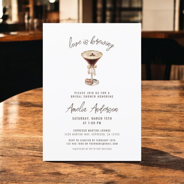 Invitación El amor está preparando la ducha de novia Espresso (Subido por el creador)