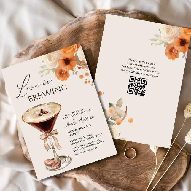 Invitación El amor está preparando la ducha de novia Espresso (Subido por el creador)