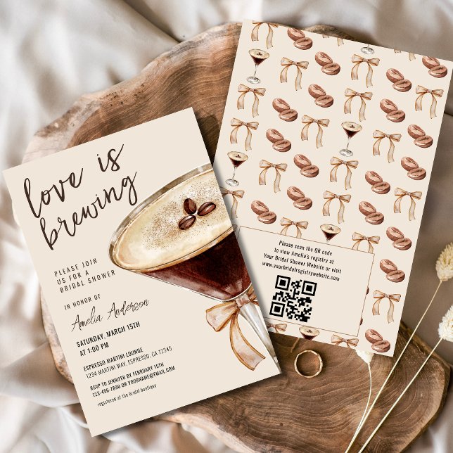 Invitación El amor está preparando la ducha de novia Espresso (Subido por el creador)