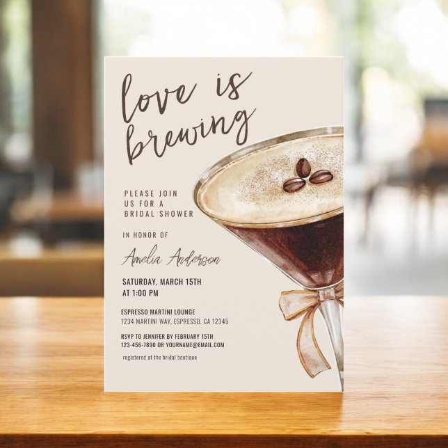 Invitación El amor está preparando la ducha de novia Espresso (Subido por el creador)