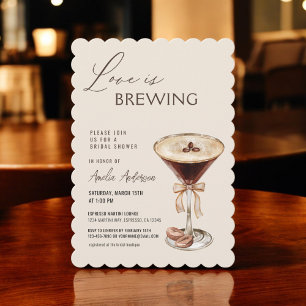 Invitación El amor está preparando la ducha de novia Espresso