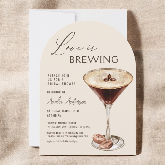 Invitación El amor está preparando la ducha de novia Espresso (Subido por el creador)