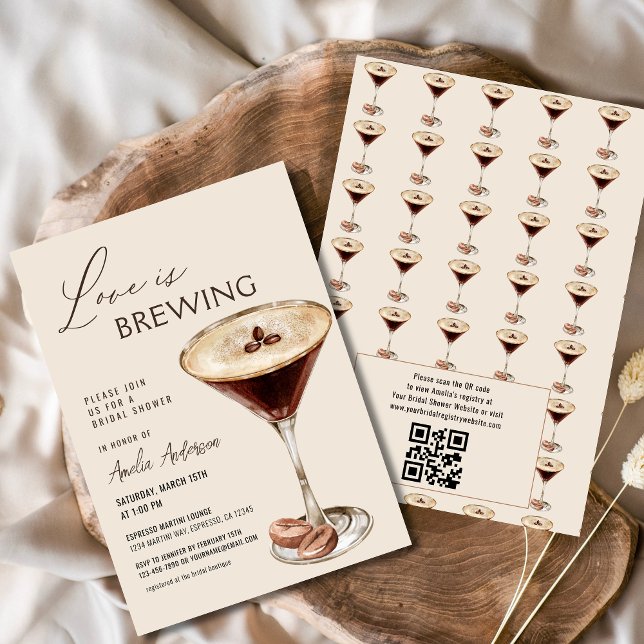 Invitación El amor está preparando la ducha de novia Espresso (Subido por el creador)