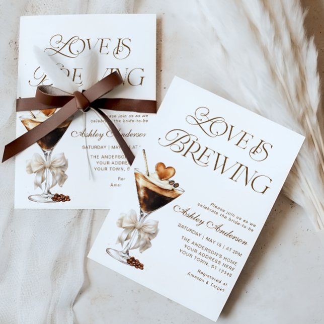 Invitación El amor está preparando la ducha de novia Espresso (Subido por el creador)