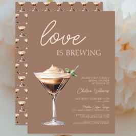 Invitación El amor está preparando la ducha de novia Espresso