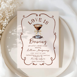 Invitación El amor está preparando la ducha de novia Espresso