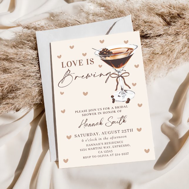 Invitación El amor está preparando la ducha de novia Espresso (Subido por el creador)