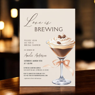 Invitación El amor está preparando la ducha de novia Espresso