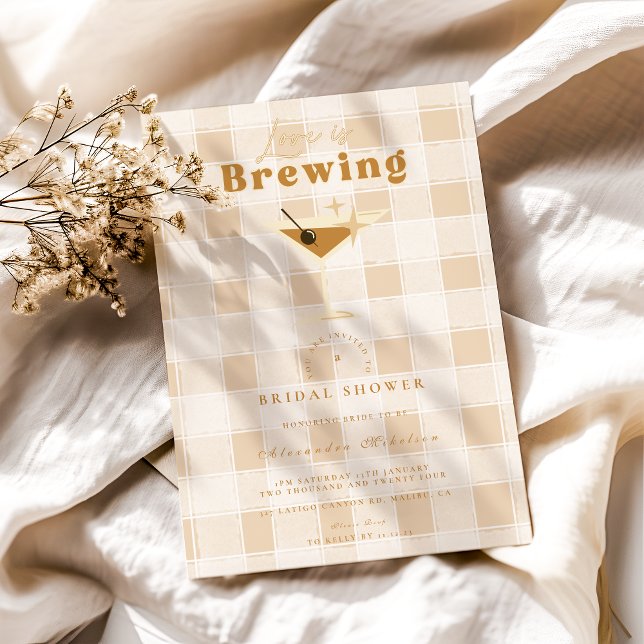 Invitación El amor está preparando la ducha de novia Espresso (Subido por el creador)