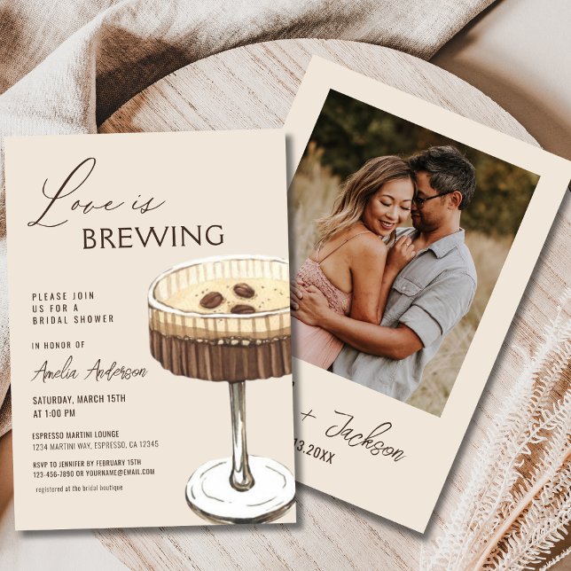Invitación El amor está preparando la ducha de novia Espresso (Subido por el creador)