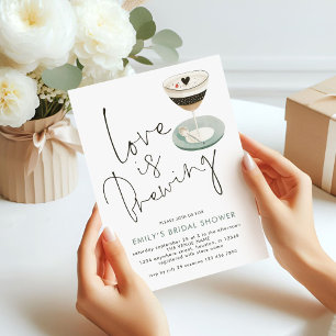 Invitación El amor está preparando la ducha de novia Espresso