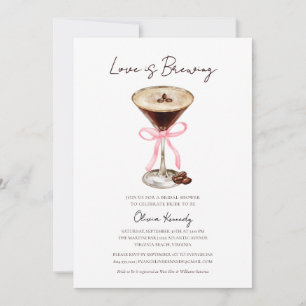 Invitación El amor está preparando la ducha de novia Espresso